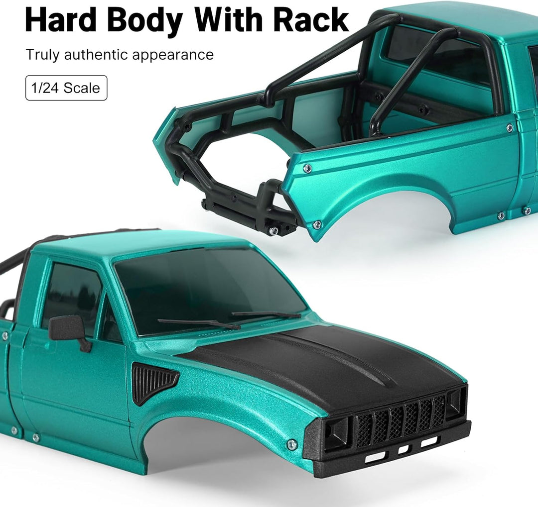 INJORA IR60-24 Pickup Hardbody Schale Karosserie mit Bettrahmen für 1/24 RC Crawler Axial SCX24 C10