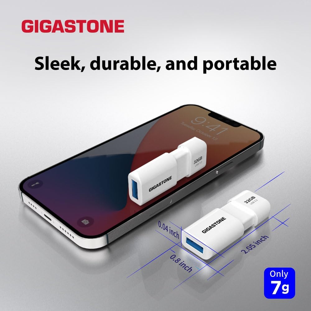Gigastone Z60 128GB 5-Pack USB 3.2 Gen1 Flash Drive, R/W 120/60MB/s Ultra High Speed Pen Drive, Capl