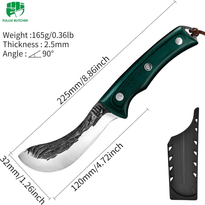 FULLHI Ausbeinmesser, Multi-Farben Griff Full Tang Küchenmesser, High Carbon Steel Carving Fishing D