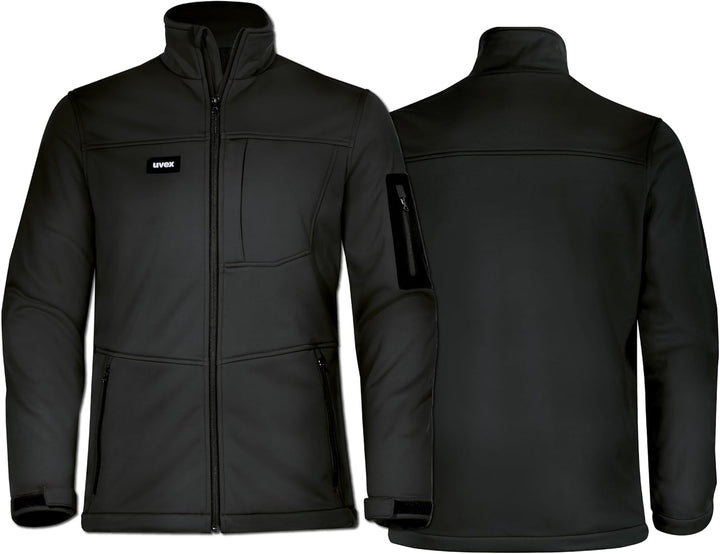 Uvex Echor Softshell-Arbeitsjacke für Herren - atmungsaktiv & wasserabweisend S Schwarz, S Schwarz
