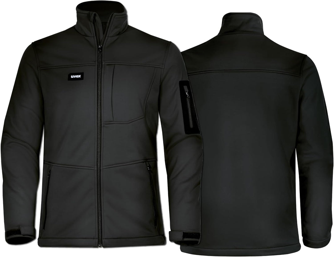 Uvex Echor Softshell-Arbeitsjacke für Herren - atmungsaktiv & wasserabweisend M Schwarz, M Schwarz