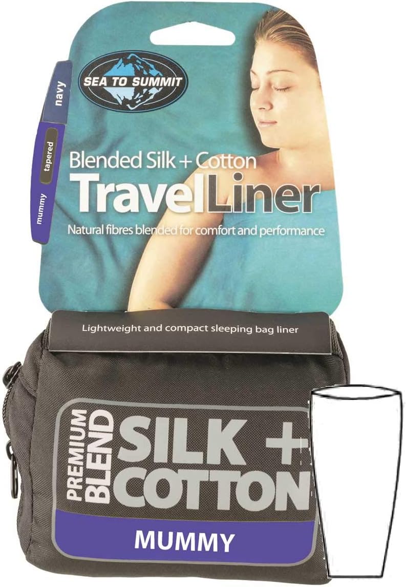 Sea to Summit Silk/Cotton Liner Mummy ohne Kapuze - Seiden-/Baumwollschlafsack Marineblau, Marinebla