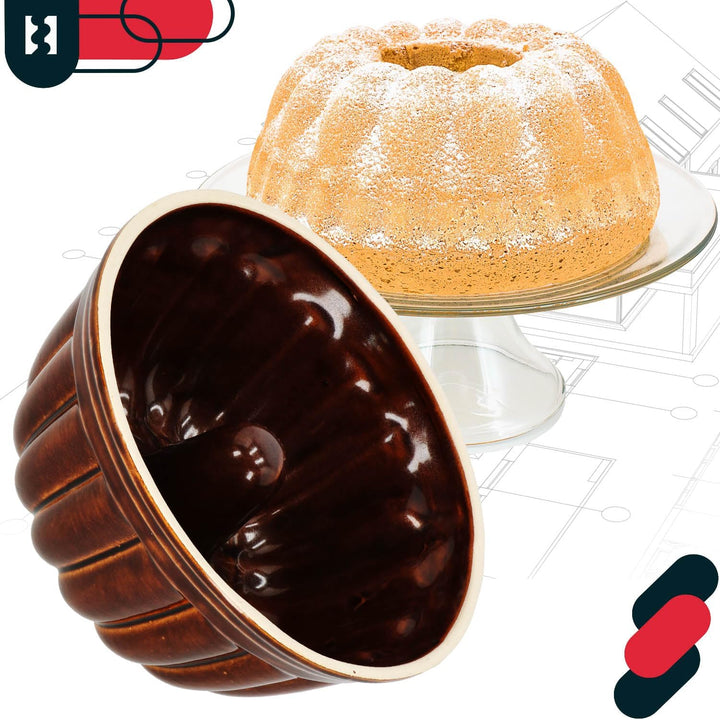 KOTARBAU® Keramik Gugelhupfform Ø 27 mm Backform für Gugelhupf aus Steinzeug Runde Backform Kuchenfo