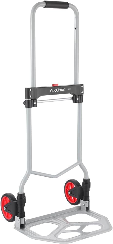 COOCHEER Aluminium-Sackkarre, zusammenklappbarer Gepäckträger, ideal für Industrie und Haushalt, max