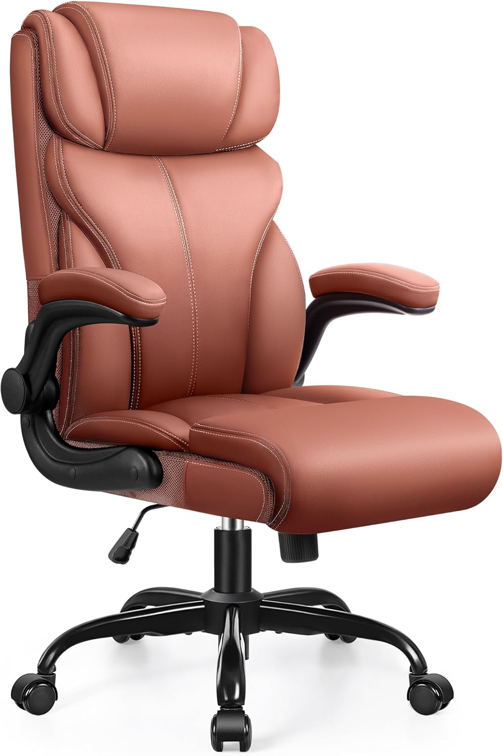 FelixKing Bürostuhl, Schreibtischstuhl Ergonomisch, Grosser und hoher Chefsessel Leder, Wippfunktion