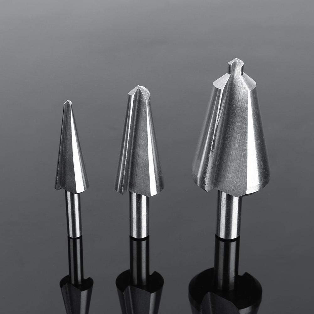 3tlg HSS Stufenbohrer Satz, 16-30,5 mm / 5-20 mm / 3-14 mm Konusbohrer Kegelbohrer für Edelstahl Met