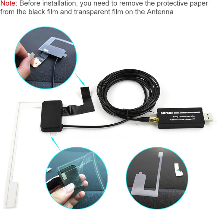 CAMECHO Car Kit DAB Adapter Radioempfänger, Universal DAB Modul mit Antenne für Android Autoradio 2