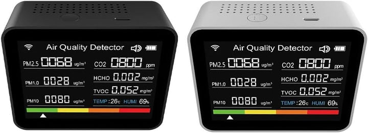 13 In 1 Luftqualität Monitor CO2 Meter Temperatur & Luftfeuchtigkeit Tester TVOC PM2.5 weiss, weiss
