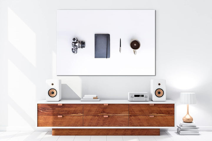 deyoli Stillleben einer Kamera und Notebook im Format: 80x60 als Leinwandbild, Motiv fertig gerahmt