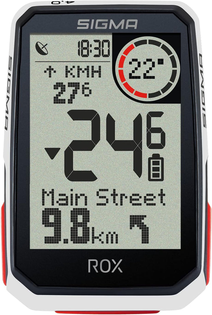 SIGMA Sport ROX 4.0 White| Fahrradcomputer kabellos GPS & Navigation inkl. GPS Halterung | Outdoor G