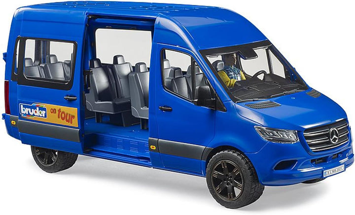 bruder 02681 - MB Sprinter Transfer mit Fahrer - 1:16 Fahrzeuge, Transporter, Bus, Auto, bworld Figu