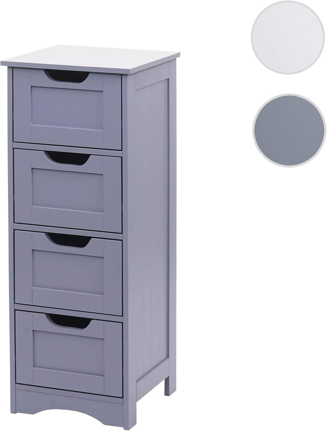 Mendler Kommode HWC-B65, Schubladenschrank Schrank, 4 Schubladen 80x30x30cm - grau, Grau