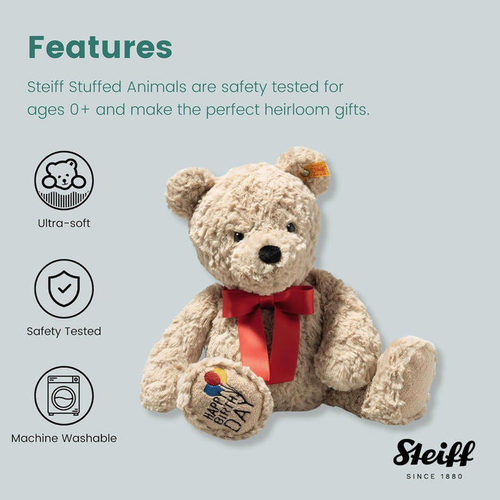 Steiff Kuscheltier Jimmy Teddybär – Happy Birthday, Süsses Stofftier, Jungen, Mädchen & Babys ab 0 M
