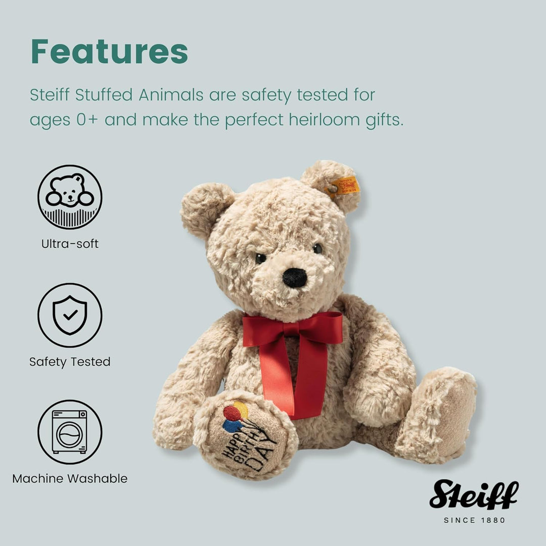 Steiff Kuscheltier Jimmy Teddybär – Happy Birthday, Süsses Stofftier, Jungen, Mädchen & Babys ab 0 M