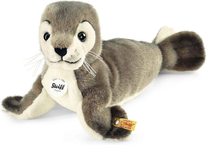 Steiff Robby Seehund - 30 cm - Kuscheltier für Kinder - kuschelig & waschbar - grau/weiss (063114)