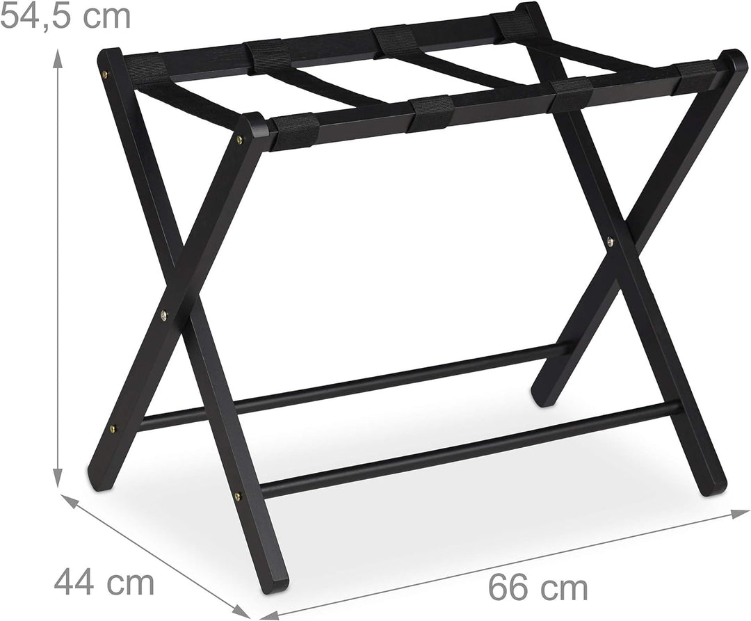 Relaxdays Kofferständer klappbar, Holz Gepäckablage, HBT: 54,5 x 66 x 44 cm, Kofferhocker für Hotel