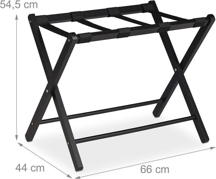 Relaxdays Kofferständer klappbar, Holz Gepäckablage, HBT: 54,5 x 66 x 44 cm, Kofferhocker für Hotel