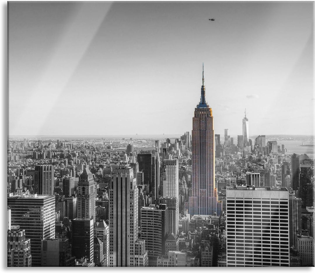 traumhafte Empire State Building Herdabdeckplatte & Spritzschutz aus Echtglas | Für Herd-Kochfelder
