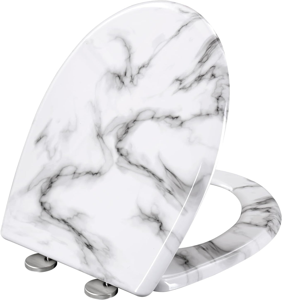 WOLTU Toilettendeckel, WC Sitz mit Absenkautomatik, Klodeckel Klobrille mit Quick-Release-Funktion,