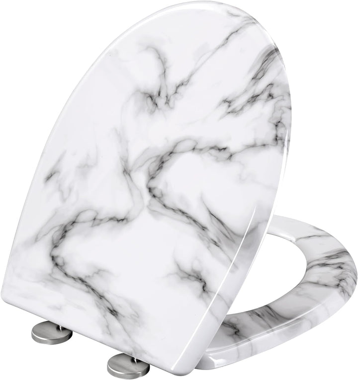 WOLTU Toilettendeckel, WC Sitz mit Absenkautomatik, Klodeckel Klobrille mit Quick-Release-Funktion,