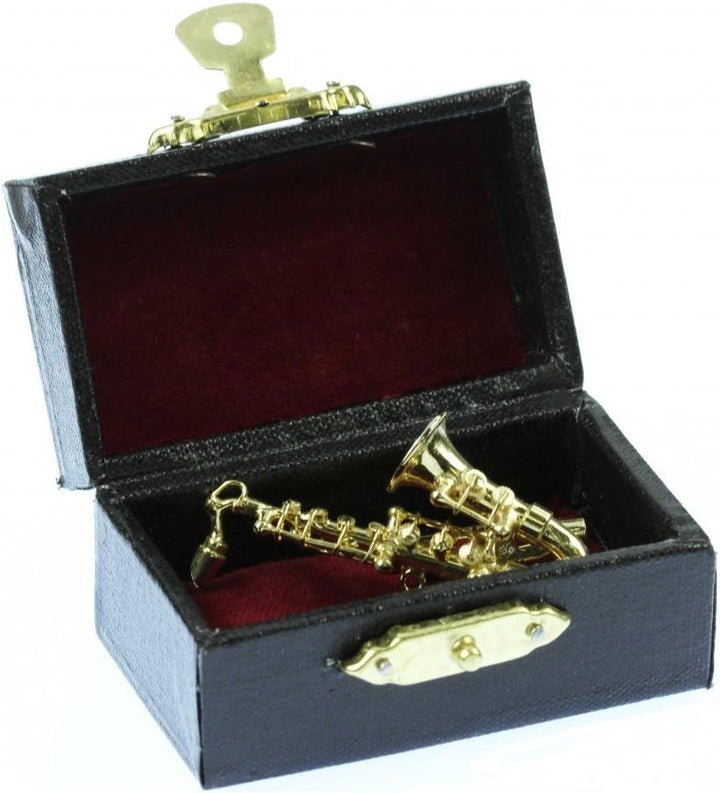 Miniblings Saxofon Brosche Sax Saxofonbrosche Saxophon +Box vergold. - Handmade Modeschmuck I Anstec
