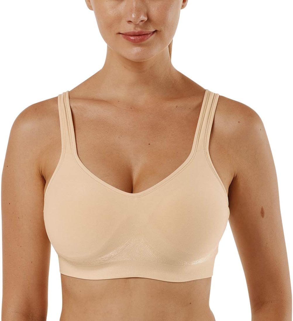Vertvie Damen 1/2/3er Set Sport BH Einfarbig Ohne Bügel Bustier Klassische Bequem Stretch Bra Mittle