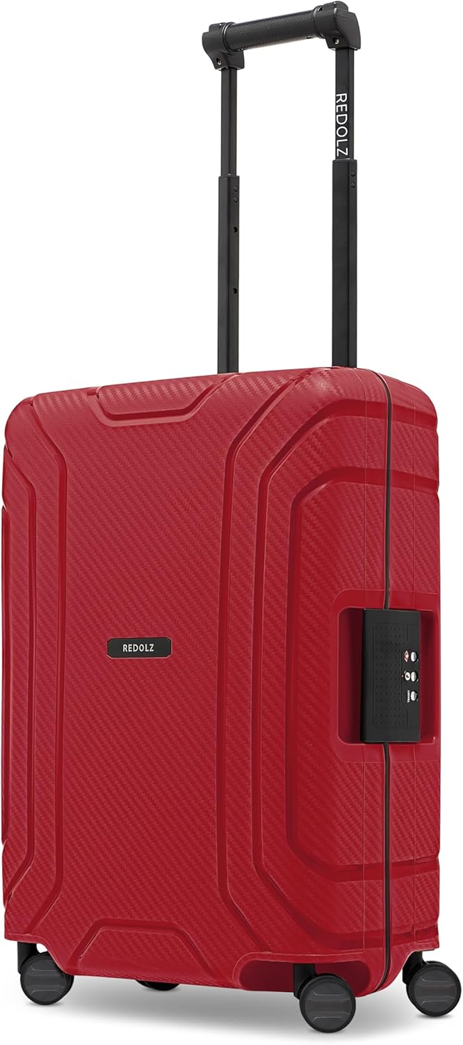 REDOLZ Hartschalen Kabinen-Koffer ohne Reissverschluss | 3-Punkt-Verschluss-System | Kleiner Trolley