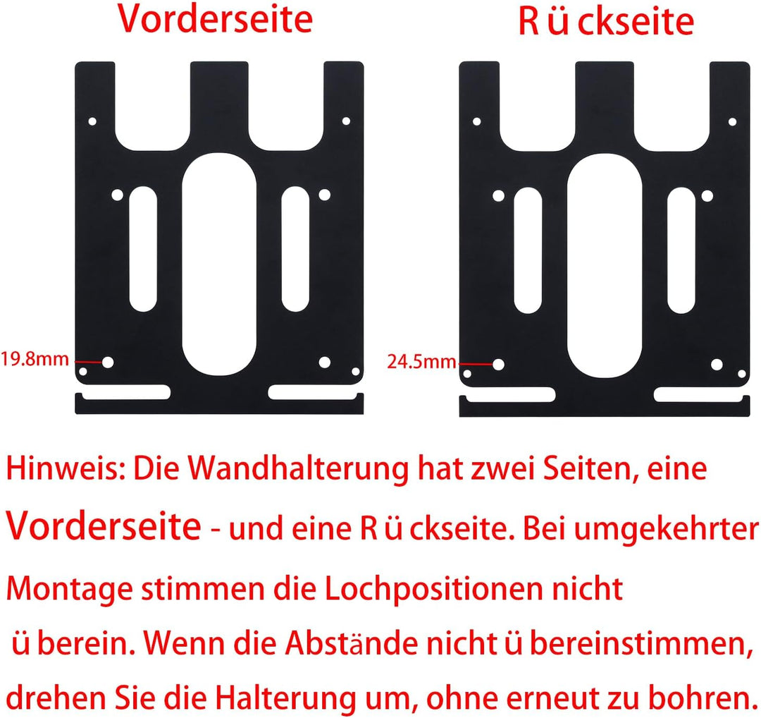 DITKOK 3in1 Wandhalterung für Makita Akkus 18V 14,4V, Ladegeräte DC18RC und Akku-Bohrschrauber, stab