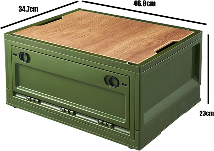 RMAN Aufbewahrungsbox mit Deckel 35L Campingbox für Auto Kofferraum Organize Auto Faltbox mit 4 Roll