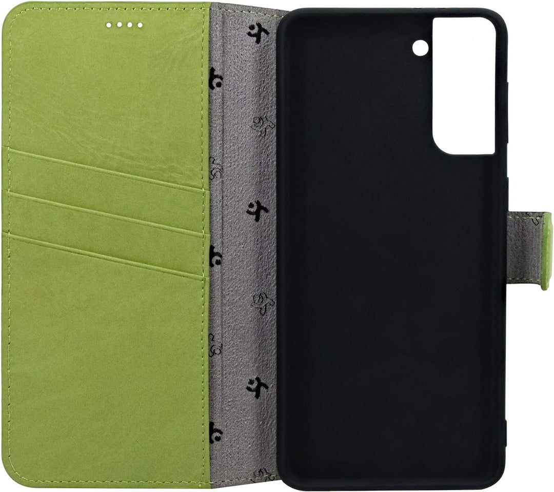 Suncase Book-Style Hülle kompatibel mit Samsung Galaxy S22 Plus 5G Leder Tasche (Slim-Fit) Lederhüll