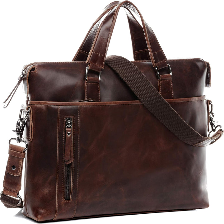 BACCINI Laptoptasche mit abnehmbaren Schultergurt LEANDRO aus Premium Leder I Business-Tasche gross