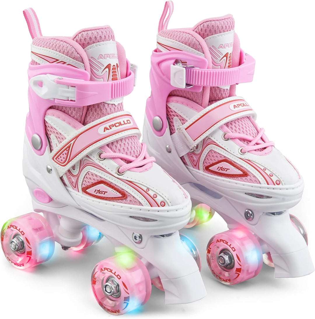 Apollo Super Quad X Pro | verstellbare Rollschuhe für Kinder | komfortable, grössenverstellbare LED
