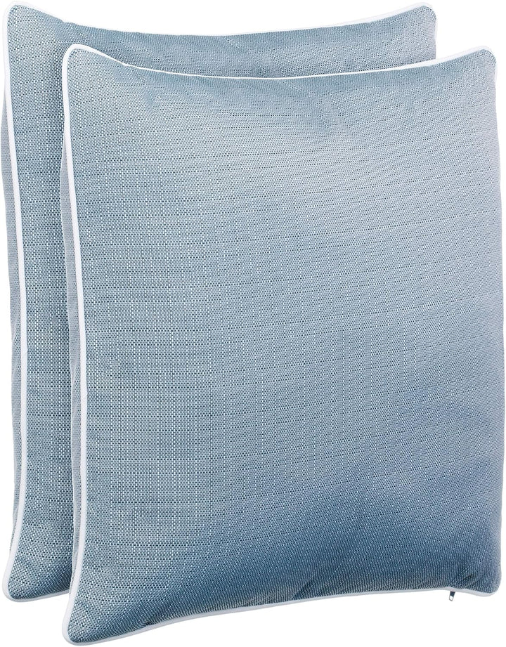 Brandsseller 2er Set Outdoor Kissen 45x45 cm – Wetterfeste Zierkissen mit Paspel in Walzoptik – Wass