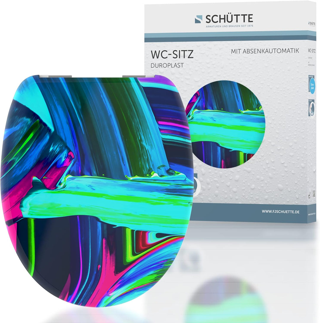 Schütte WC-Sitz NEON PAINT mit Absenkautomatik, Toilettendeckel passend für alle handelsüblichen WC-