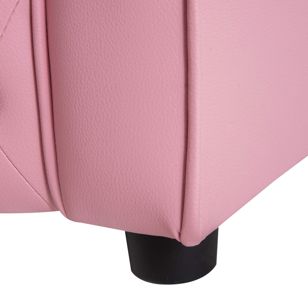 HOMCOM Kindersofa Kindersessel Prinzessin Minisofa Kinderzimmer Sofa herzförmig Rosa L59 x B41,5 x H