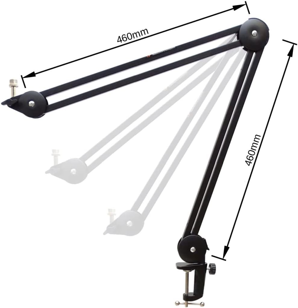 Rode NT1 5th Generation XLR USB Studio-Mikrofon Silber + keepdrum MS138 BK Gelenkarm Stativ Schwarz