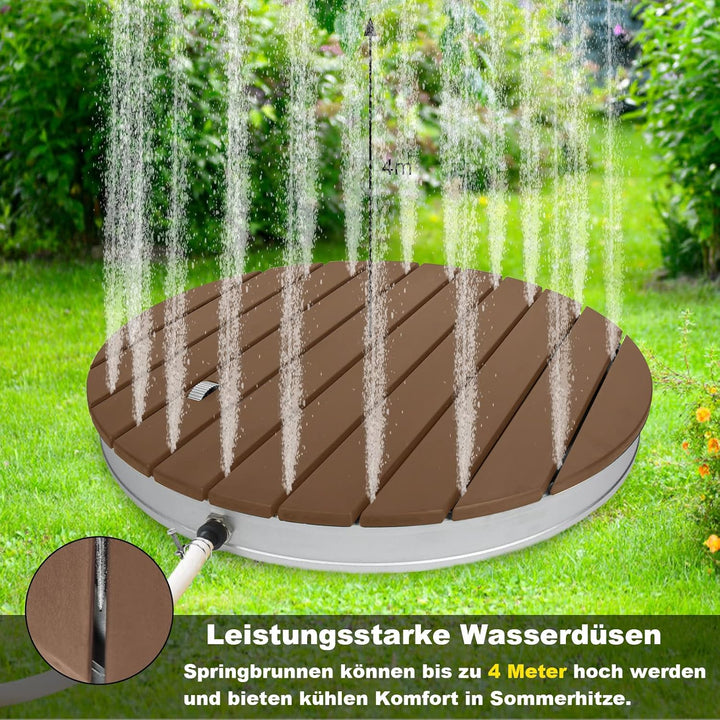 UISEBRT Gartendusche Aussendusche aus WPC und Aluminium - Mobile Bodendusche Solardusche Campingdusc