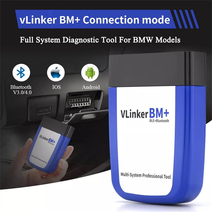 vLinker BM+ OBD2 Bluetooth Diagnose Scan Tool, OBDII Autoscanner für iOS, Android, und Windows - Gem