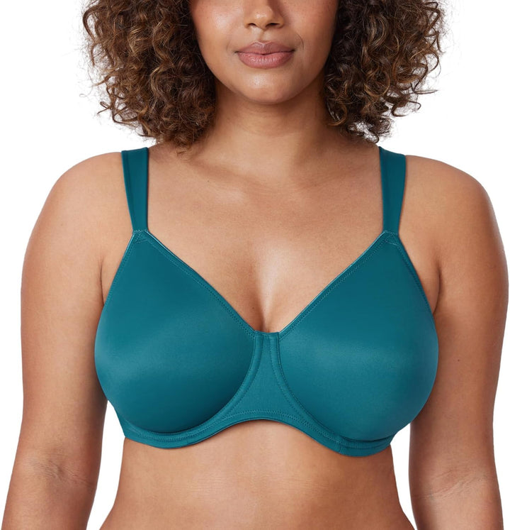 DELIMIRA Damen T-Shirt Minimizer BH mit Bügel Grosse Grössen Ohne Gepolstert 75C Borealis-grün, 75C