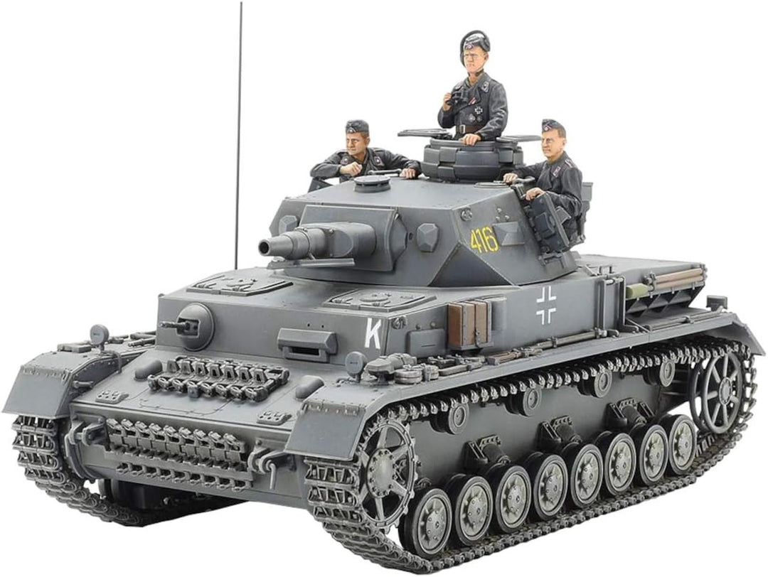 TAMIYA 35374-000 1:35 Deutscher Panzerkampfwagen IV Ausführung F L24/75mm, Modellbausatz, Plastikbau