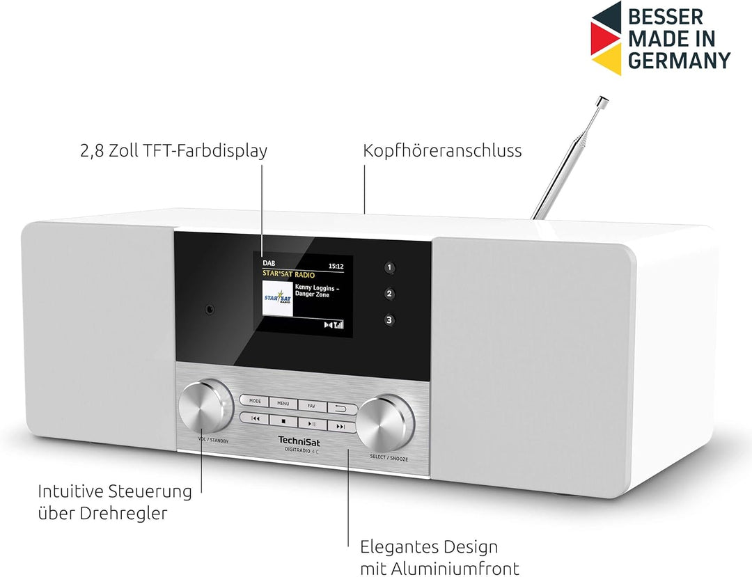 TechniSat DIGITRADIO 4 C - Stereo Digital-Radio (DAB+, UKW, Farbdisplay, Bluetooth-Audiostreaming, K