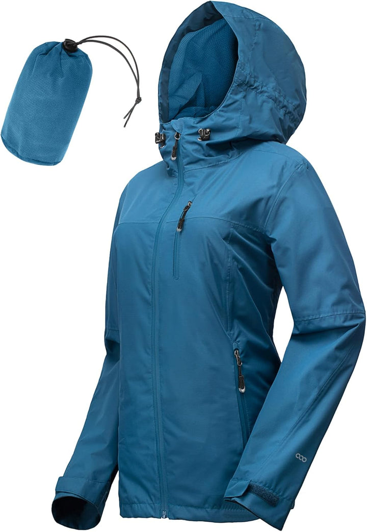 33,000ft Regenjacke Damen Wasserdicht Outdoorjacke Atmungsaktiv Herbst Übergangsjacke Leichte Jacke