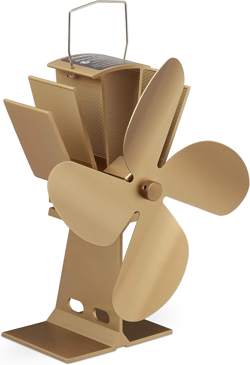Relaxdays Ofenventilator ohne Strom, geräuscharm, für Kamin & Ofen, hitzebetrieben, 4 Blätter, Kamin