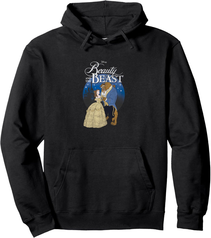 Disney Beauty And The Beast Classic Title Logo Portrait Pullover Hoodie