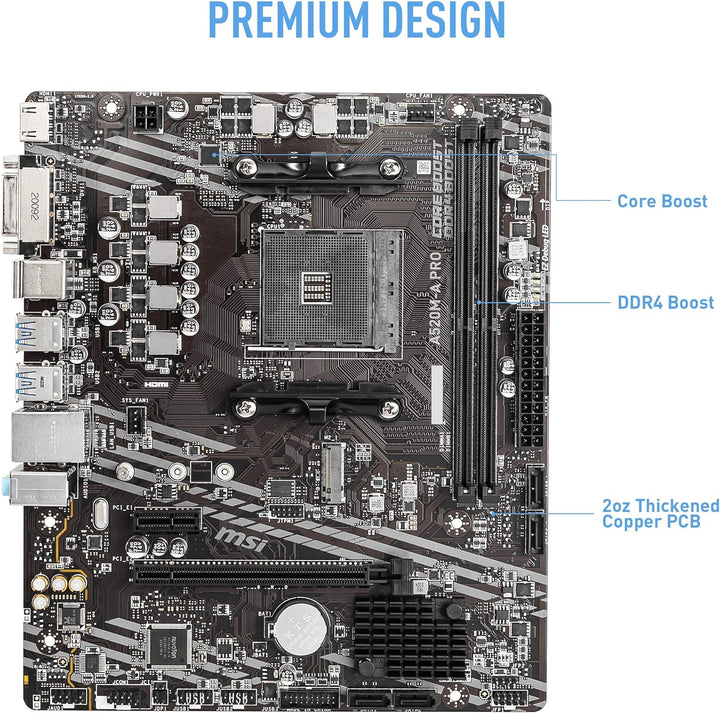 MSI A520M-A PRO Motherboard AMD A520 Socket AM4 micro ATX A520 A520M-A PRO M-ATX, A520 A520M-A PRO M
