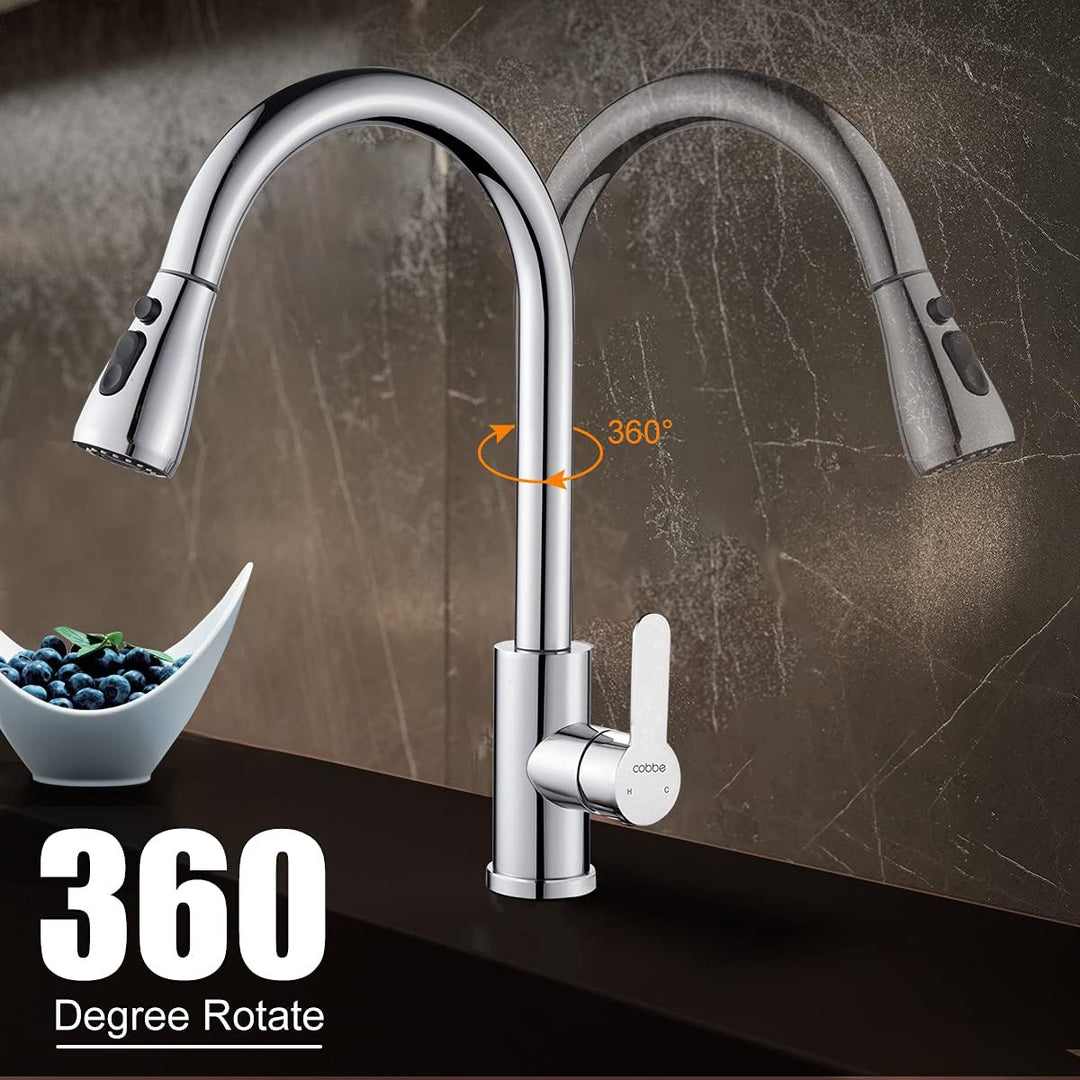Cobbe Wasserhahn Küche, Küchenarmatur mit Herausziehbarer Brause Ausziehbar Armatur, Hochdruck Spült