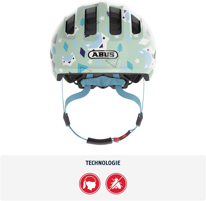 ABUS Kinderhelm Smiley 3.0 - Fahrradhelm mit tiefer Passform, kindergerechten Designs & Platz für ei