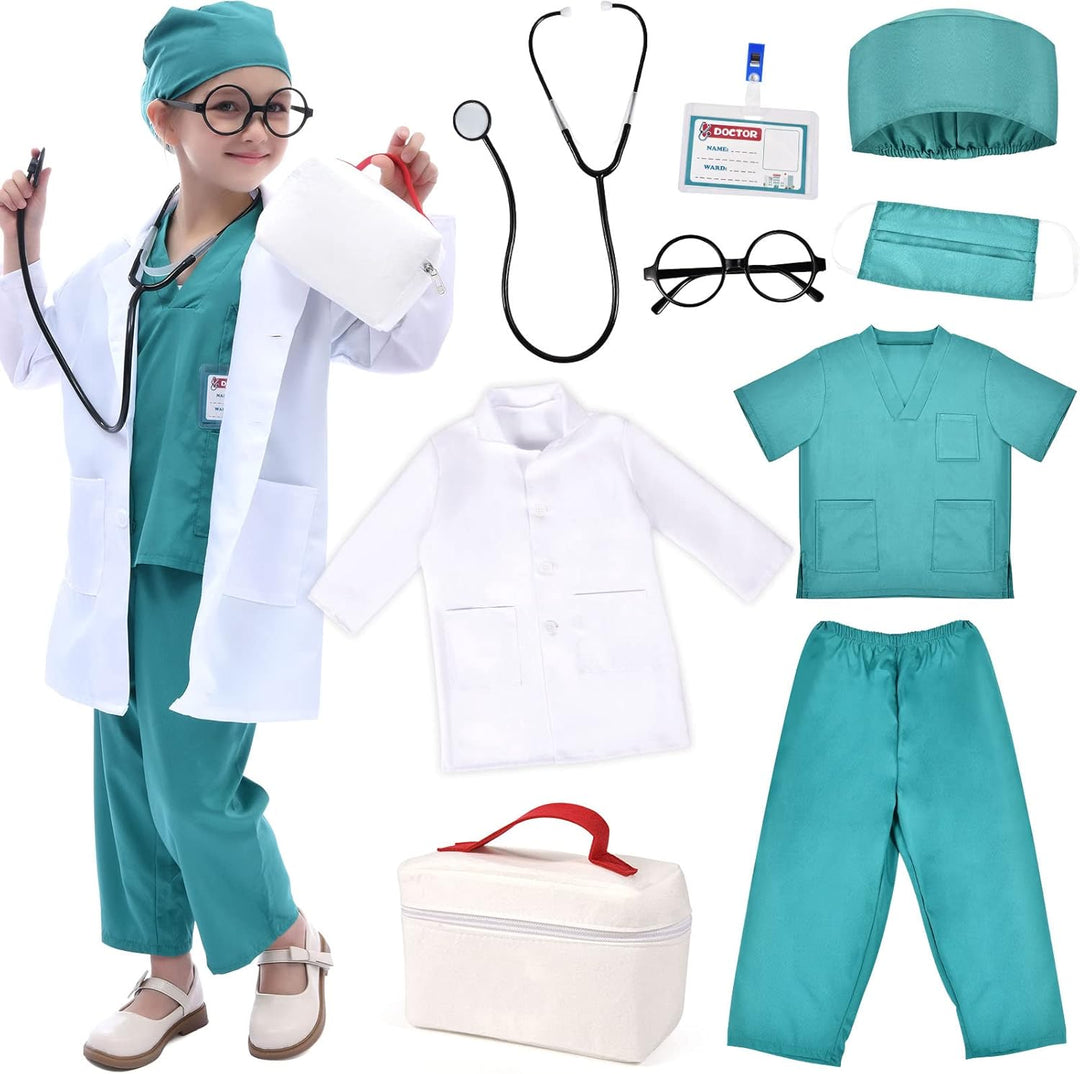 Arztkoffer Kinder Kostüm Arzt Kinder Arztkittel Kinder Verkleidungskiste mit Doktor Rollenspiel Zube