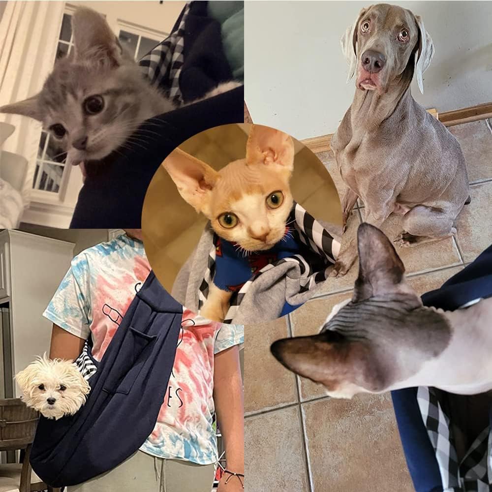 CUBY Hundetragetasche, Sommer Hund Tragetasche, Atmungsaktiv und verstellbar Haustier-Schlinge Trage