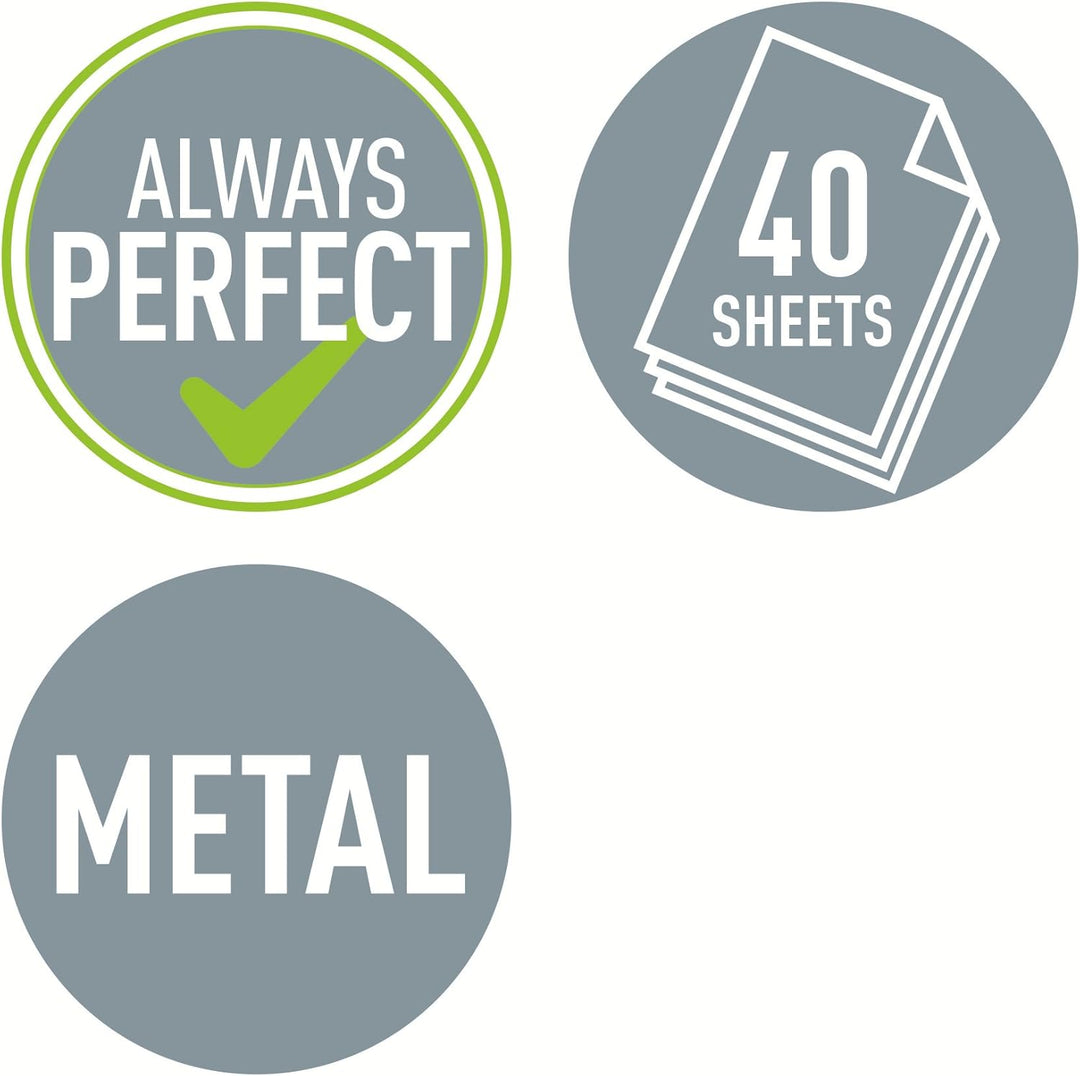 Leitz Starker Büro Locher aus Metall, Für 40 Blatt, Anschlagschiene mit Formatangaben, Ergonomisches